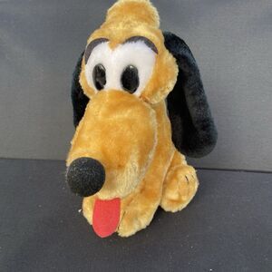 Vintage 80’s Vintage Disney Pluto Plush Stuffed Animal Sitting Disneyland